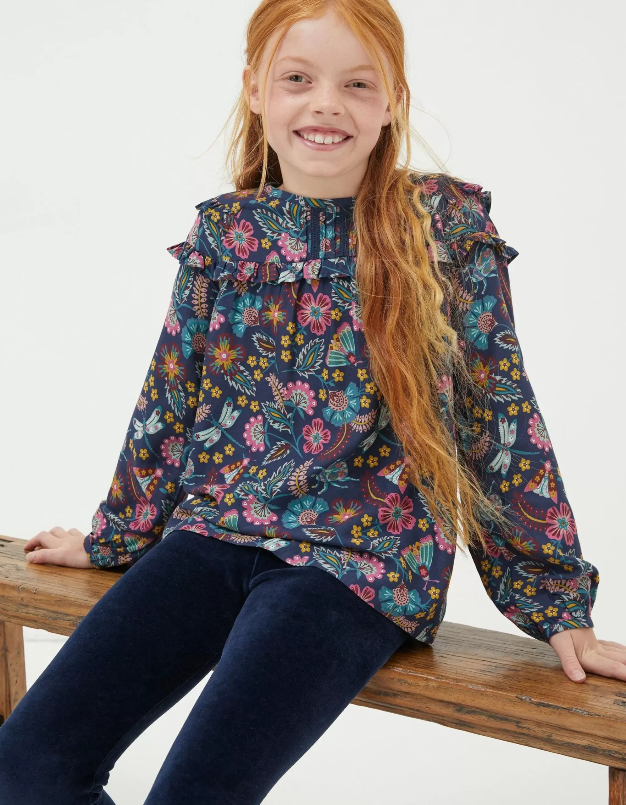 FatFace Eva Garden Floral Blouse Navy Hot
