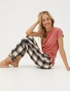 FatFace Eva Large Check Pyjama Black Online