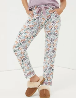 FatFace Eva Lino Animals Pyjama Bottoms Ivory