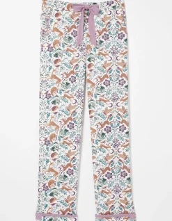 FatFace Eva Lino Animals Pyjama Bottoms Ivory