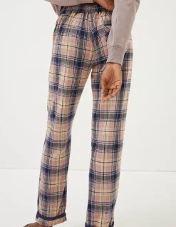 FatFace Eva Wildscapes Check Pyjama Bottoms Purple New