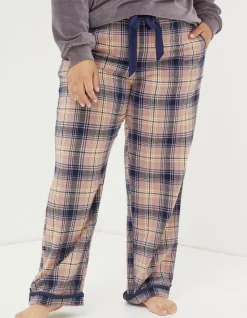 FatFace Eva Wildscapes Check Pyjama Bottoms Purple New