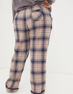 FatFace Eva Wildscapes Check Pyjama Bottoms Purple New