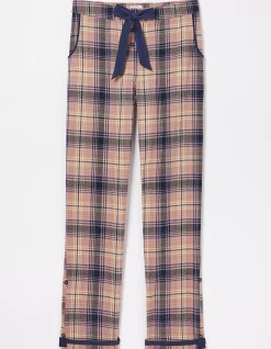 FatFace Eva Wildscapes Check Pyjama Bottoms Purple New