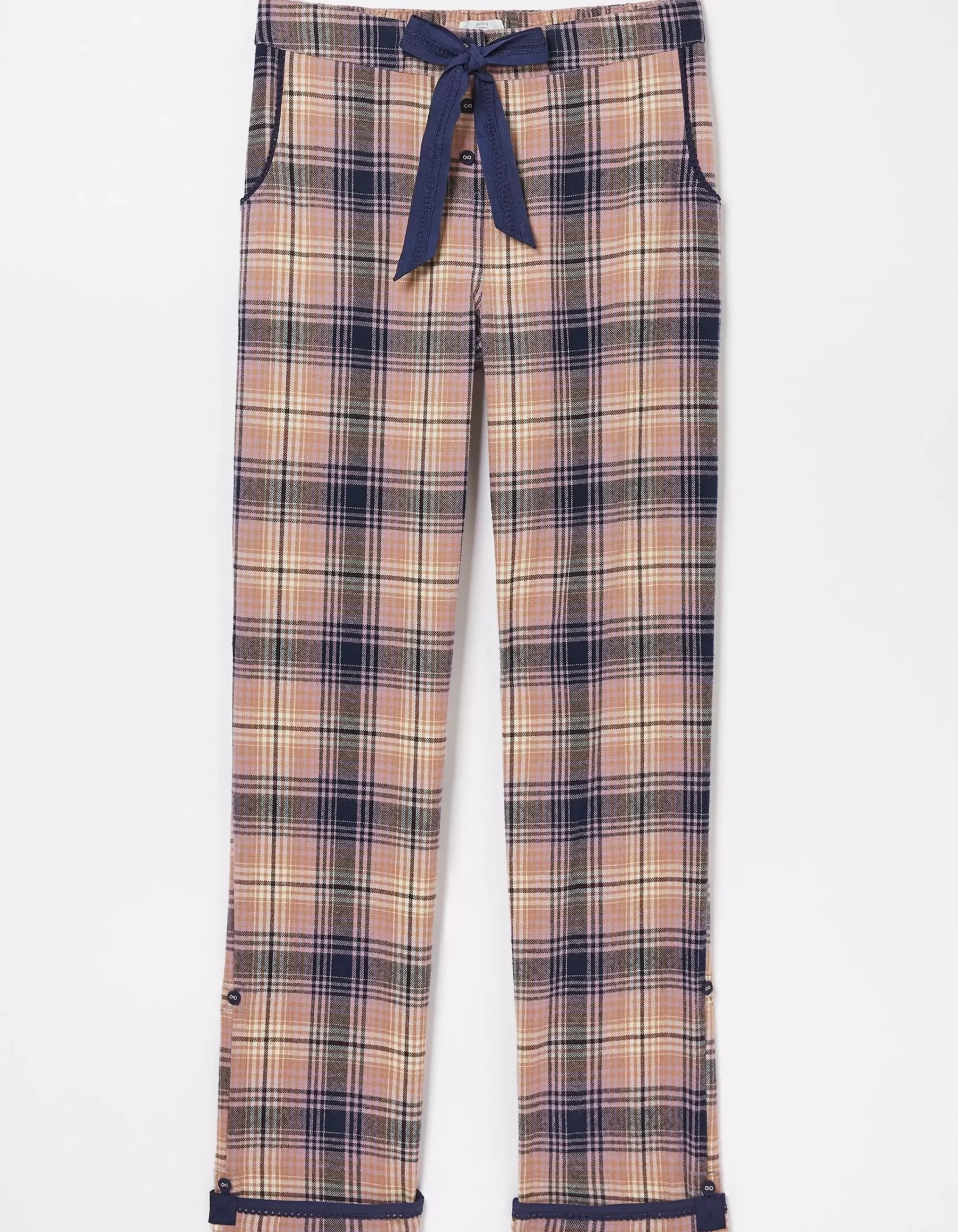 FatFace Eva Wildscapes Check Pyjama Bottoms Purple New
