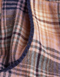 FatFace Eva Wildscapes Check Pyjama Bottoms Purple New