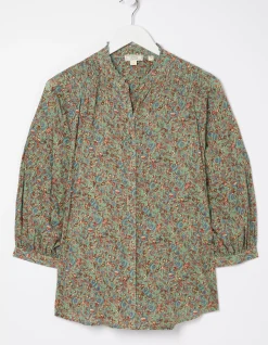 FatFace Evelyn Craft Floral Blouse Sage Green