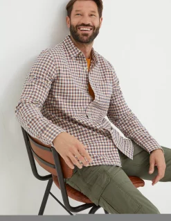 FatFace Everly Check Shirt Washed Red Online