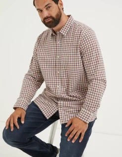 FatFace Everly Check Shirt Washed Red Online