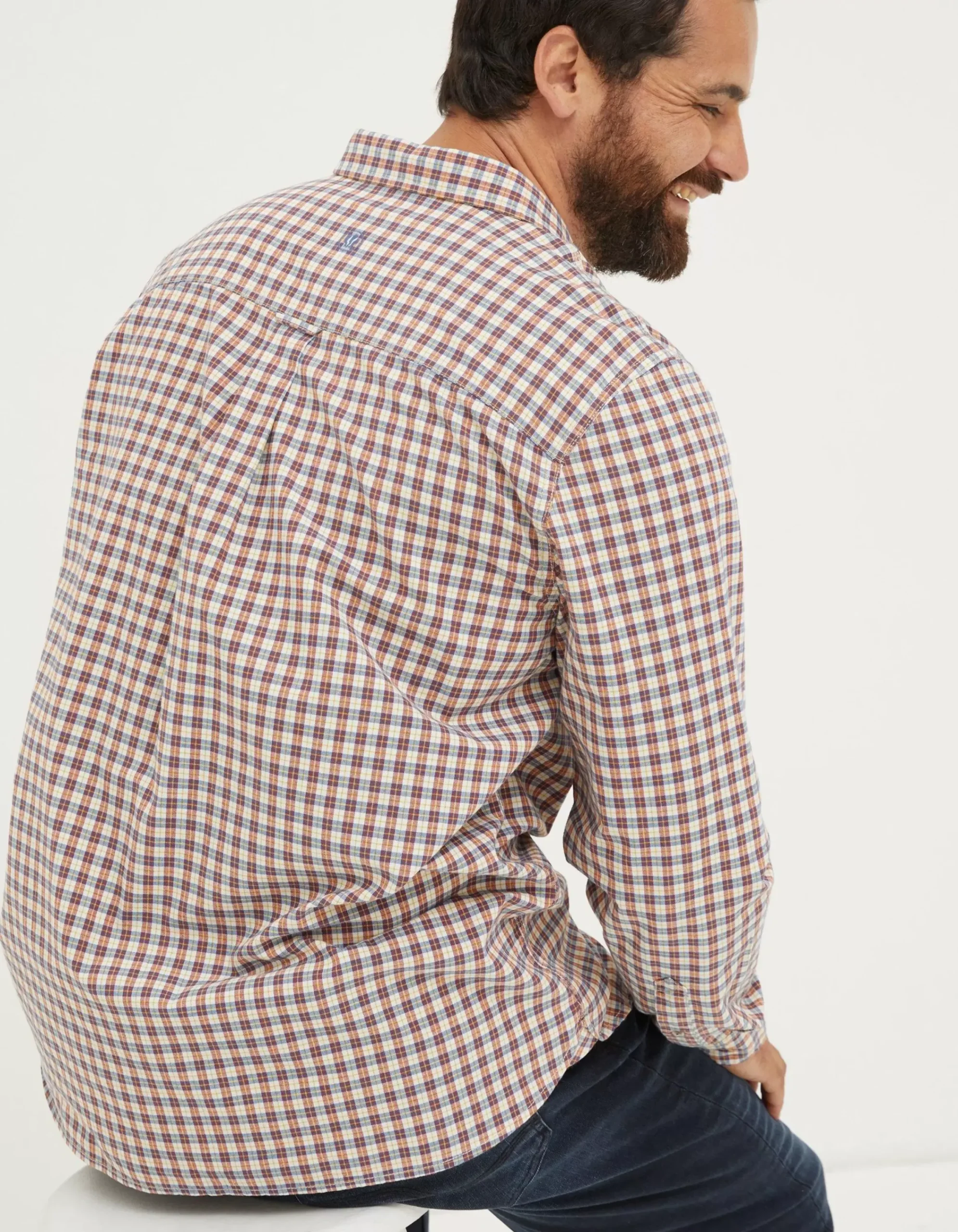 FatFace Everly Check Shirt Washed Red Online