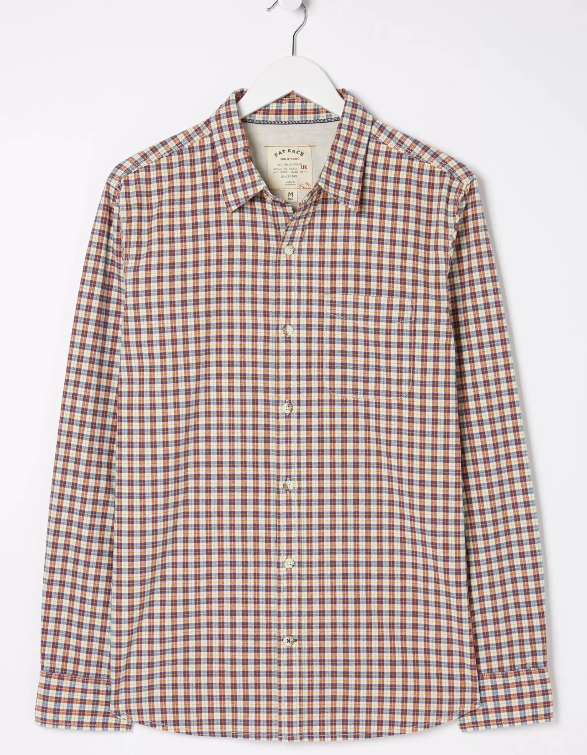 FatFace Everly Check Shirt Washed Red Online