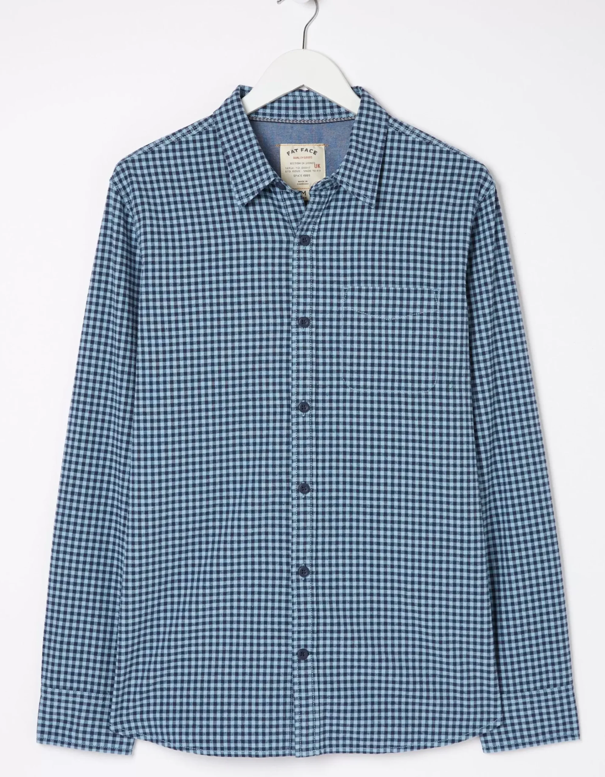 FatFace Everly Gingham Shirt Light Blue Best