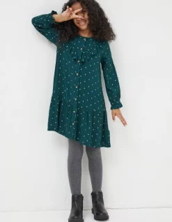 FatFace Evie Foil Star Dress Emerald Green Online