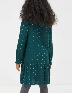 FatFace Evie Foil Star Dress Emerald Green Online