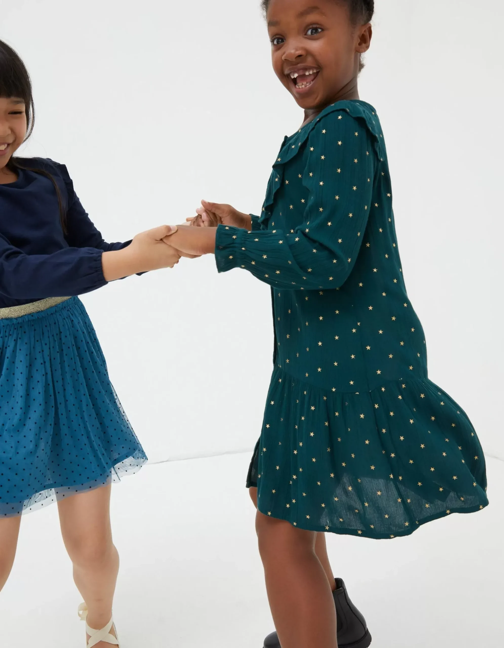 FatFace Evie Foil Star Dress Emerald Green Online
