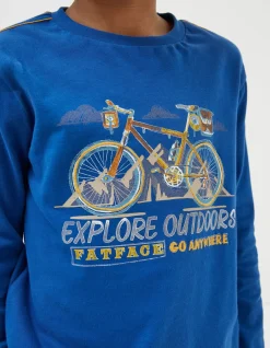 FatFace Explore Graphic T-Shirt Cobalt Blue Hot