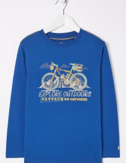 FatFace Explore Graphic T-Shirt Cobalt Blue Hot