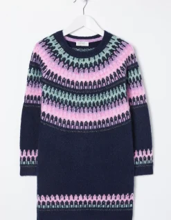 FatFace Fairisle Jumper Dress Navy Outlet
