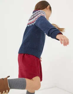 FatFace Fairisle Knitted Crew Neck Jumper Navy Sale