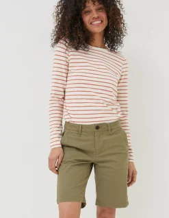 FatFace Falmouth Bermuda Chino Shorts Khaki Green Outlet
