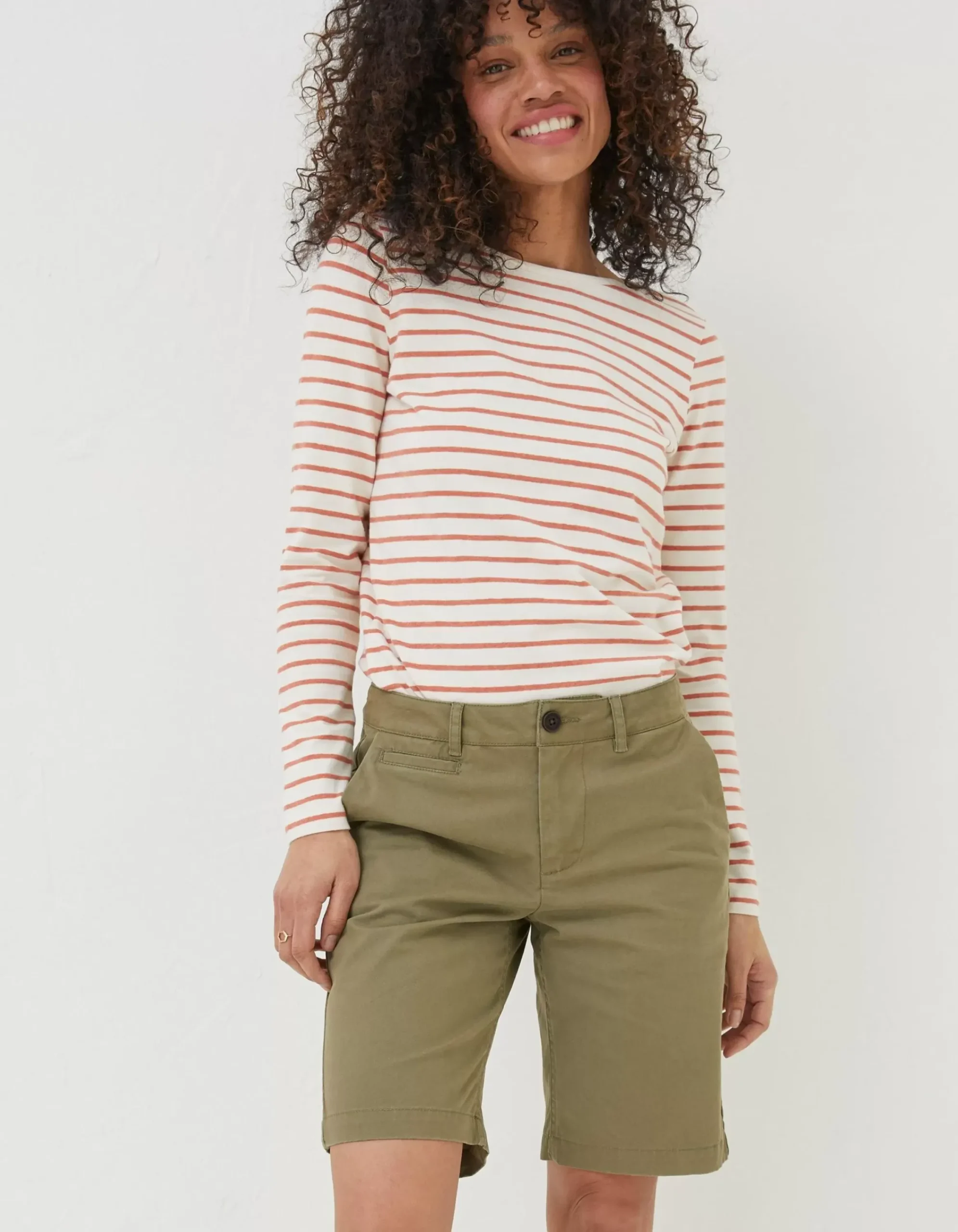 FatFace Falmouth Bermuda Chino Shorts Khaki Green Outlet