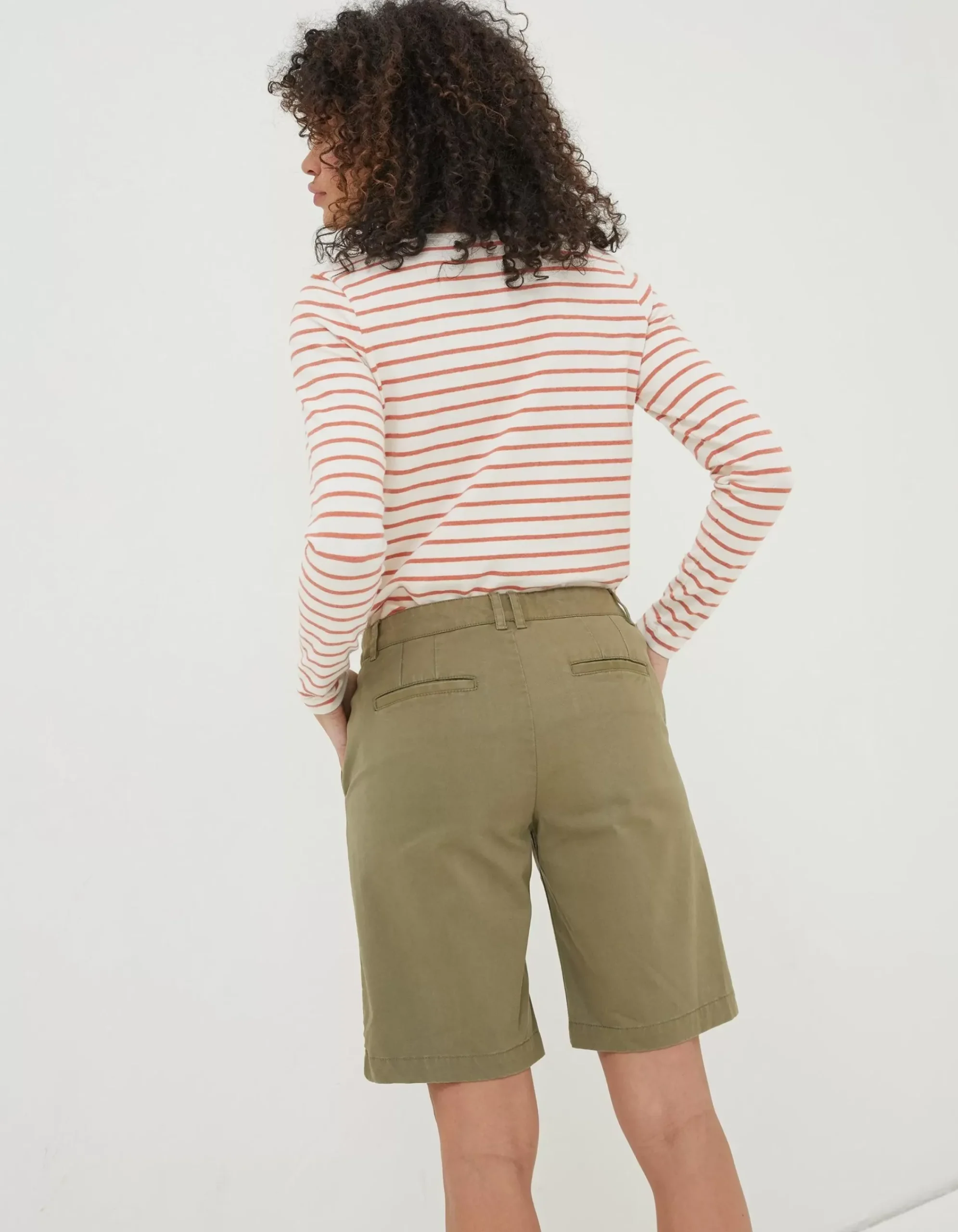 FatFace Falmouth Bermuda Chino Shorts Khaki Green Outlet