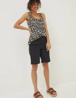 FatFace Falmouth Bermuda Chino Shorts Black Discount