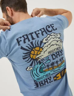 FatFace Another Day T-Shirt Chambray Blue New