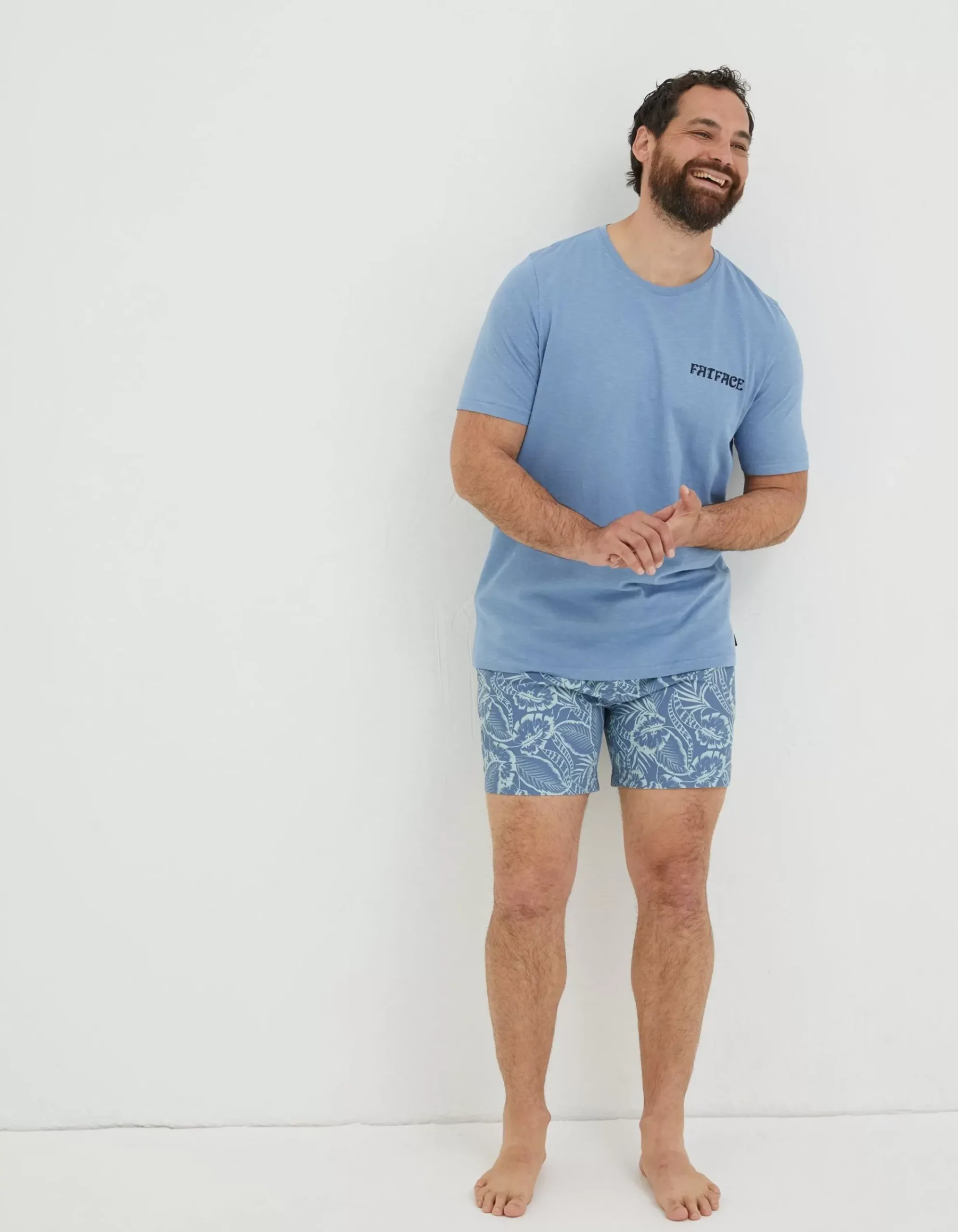 FatFace Another Day T-Shirt Chambray Blue New