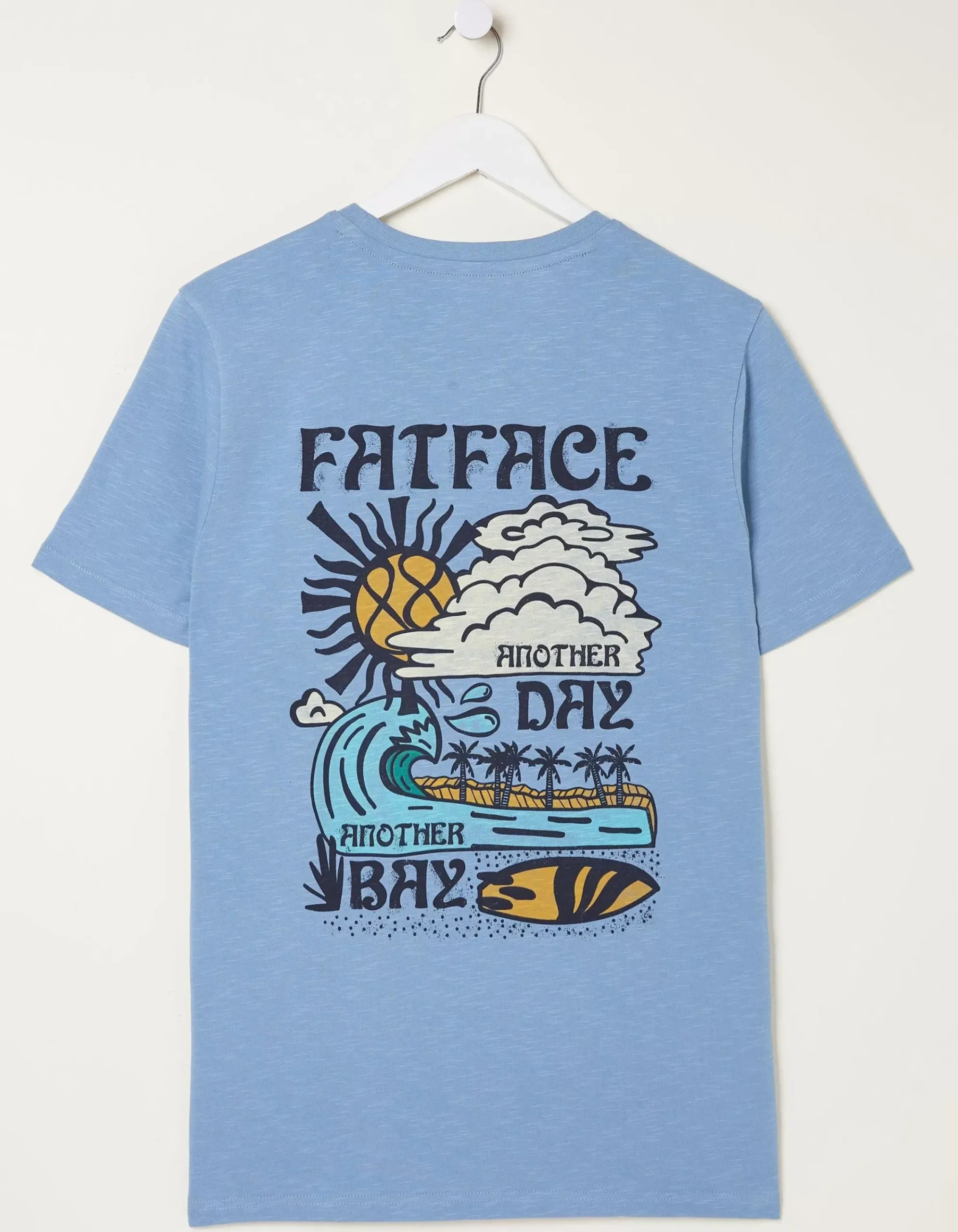 FatFace Another Day T-Shirt Chambray Blue New