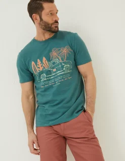 FatFace Surf Club T-Shirt Teal Green Best