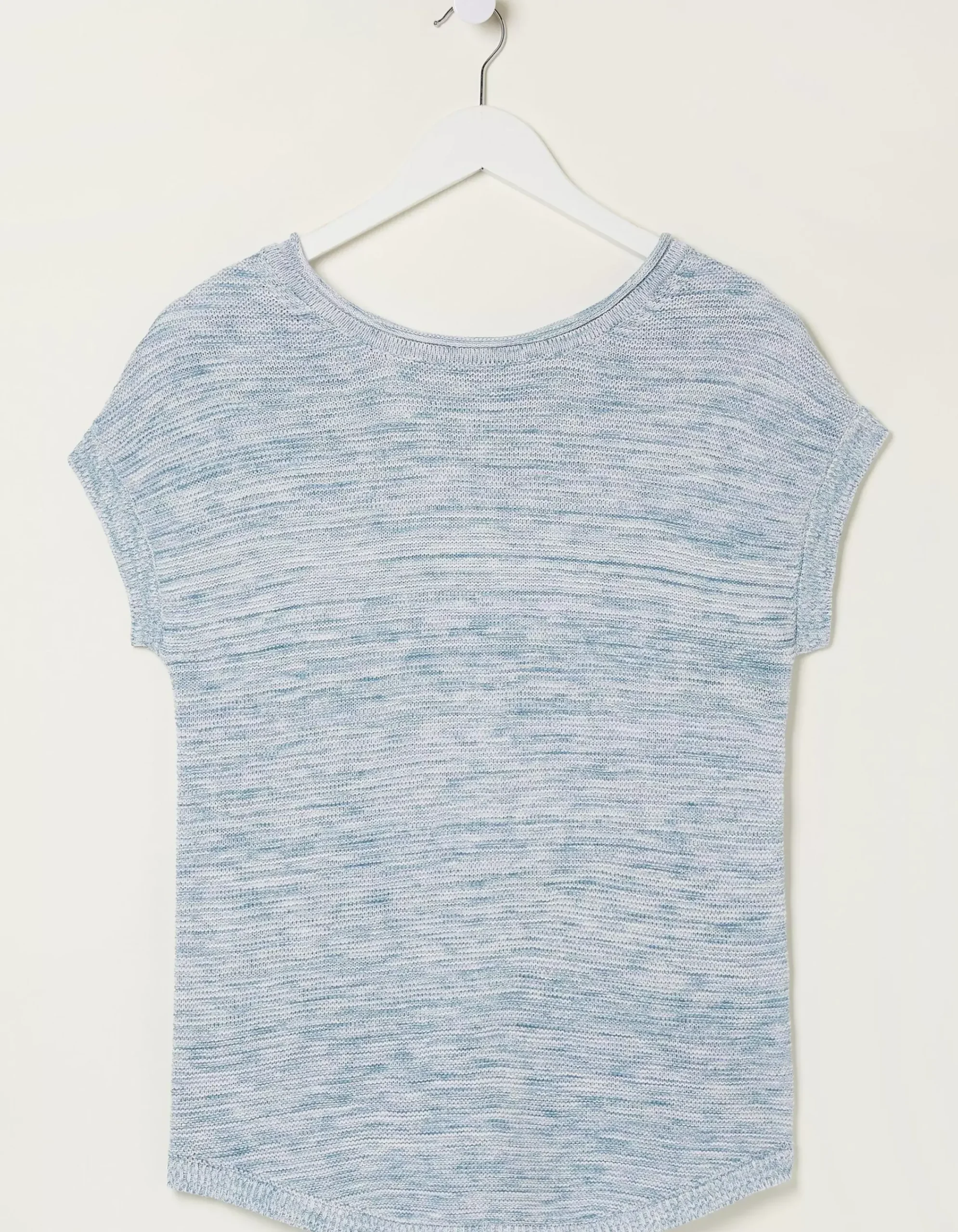 FatFace Faye Button Back Top Blue Best