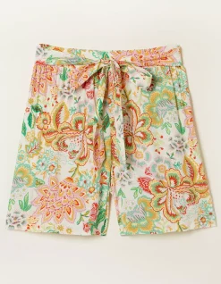 FatFace Faye Paradise Floral Shorts Ivory Online