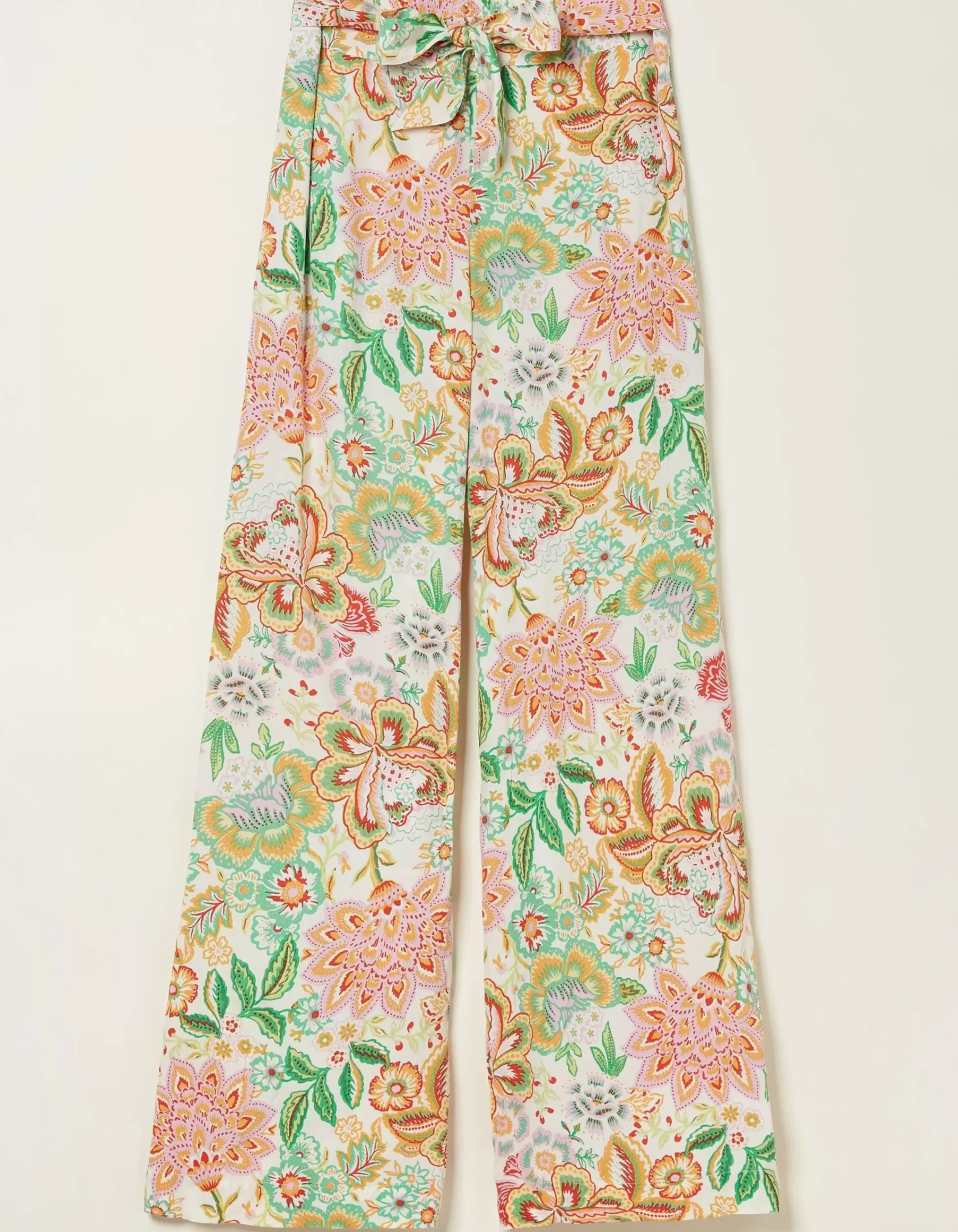 FatFace Faye Paradise Floral Wide Leg Trouser Ivory Discount