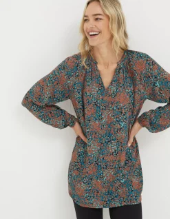 FatFace Faye Textured Spot Tunic Multi New