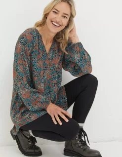 FatFace Faye Textured Spot Tunic Multi New