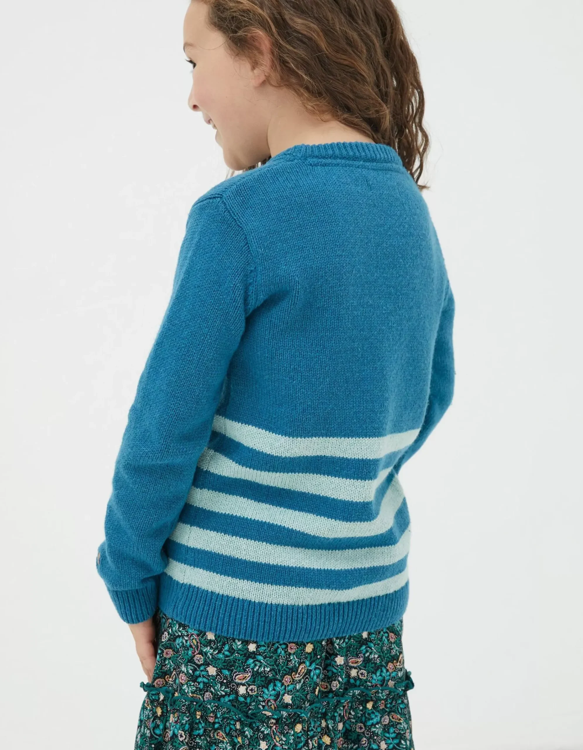 FatFace Felicity Fox Knitted Jumper Teal Green Best