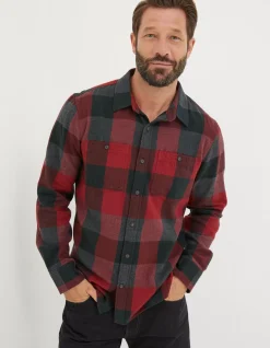 FatFace Ferndale Check Shirt Dark Red Best