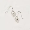 FatFace Filagree Heart Earrings Silver New