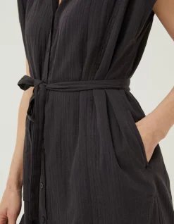 FatFace Finley Shirt Dress Black Sale