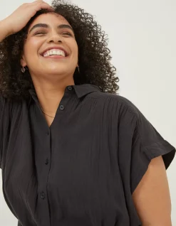 FatFace Finley Shirt Dress Black Sale