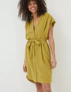 FatFace Finley Shirt Dress Light Olive Best