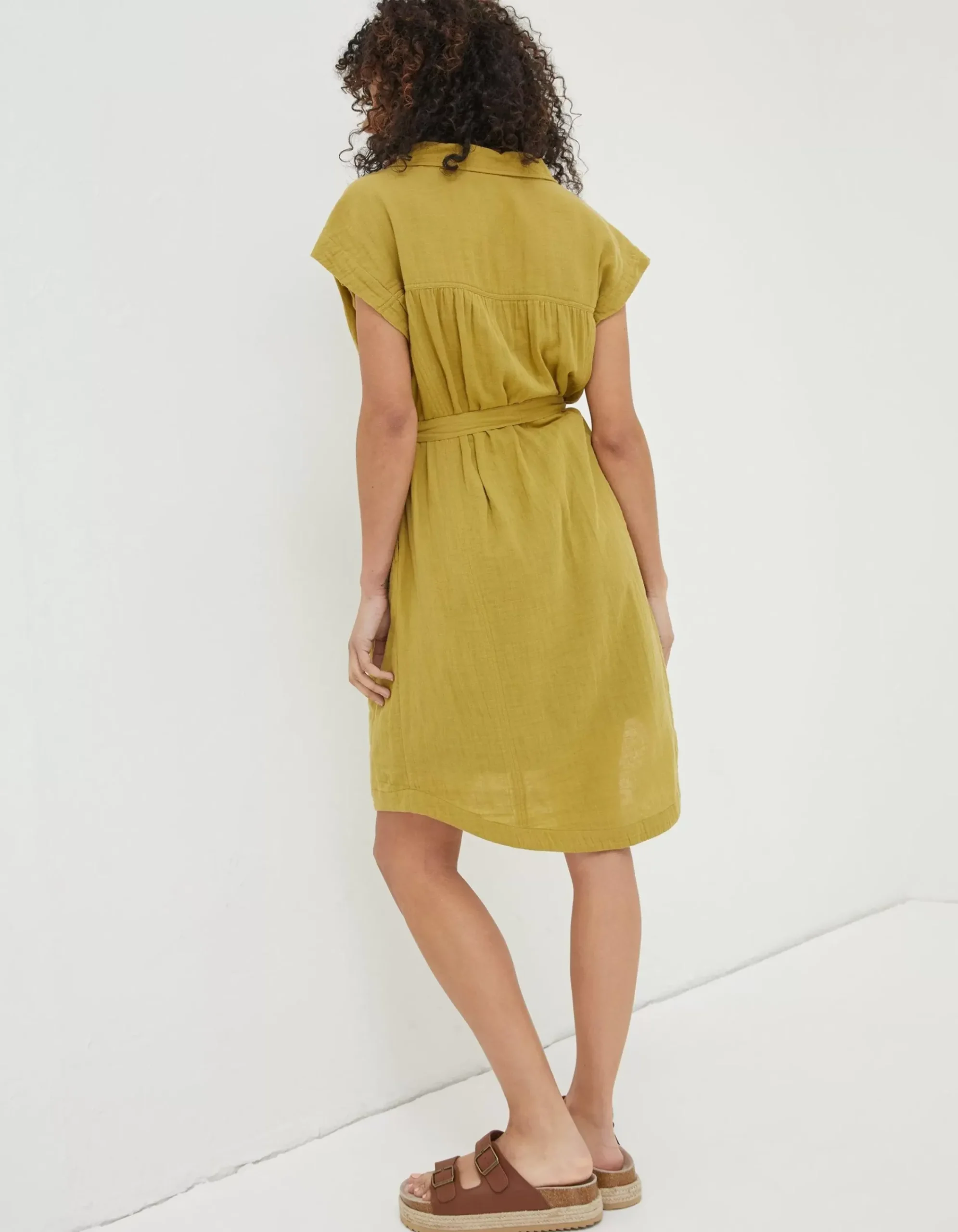 FatFace Finley Shirt Dress Light Olive Best