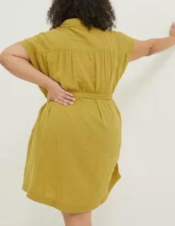 FatFace Finley Shirt Dress Light Olive Best