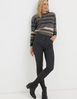 FatFace Five Pocket Coated Jegging Black Online