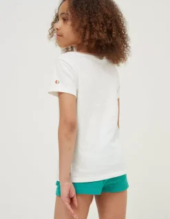 FatFace Flamingo Graphic T Shirt Off White Clearance