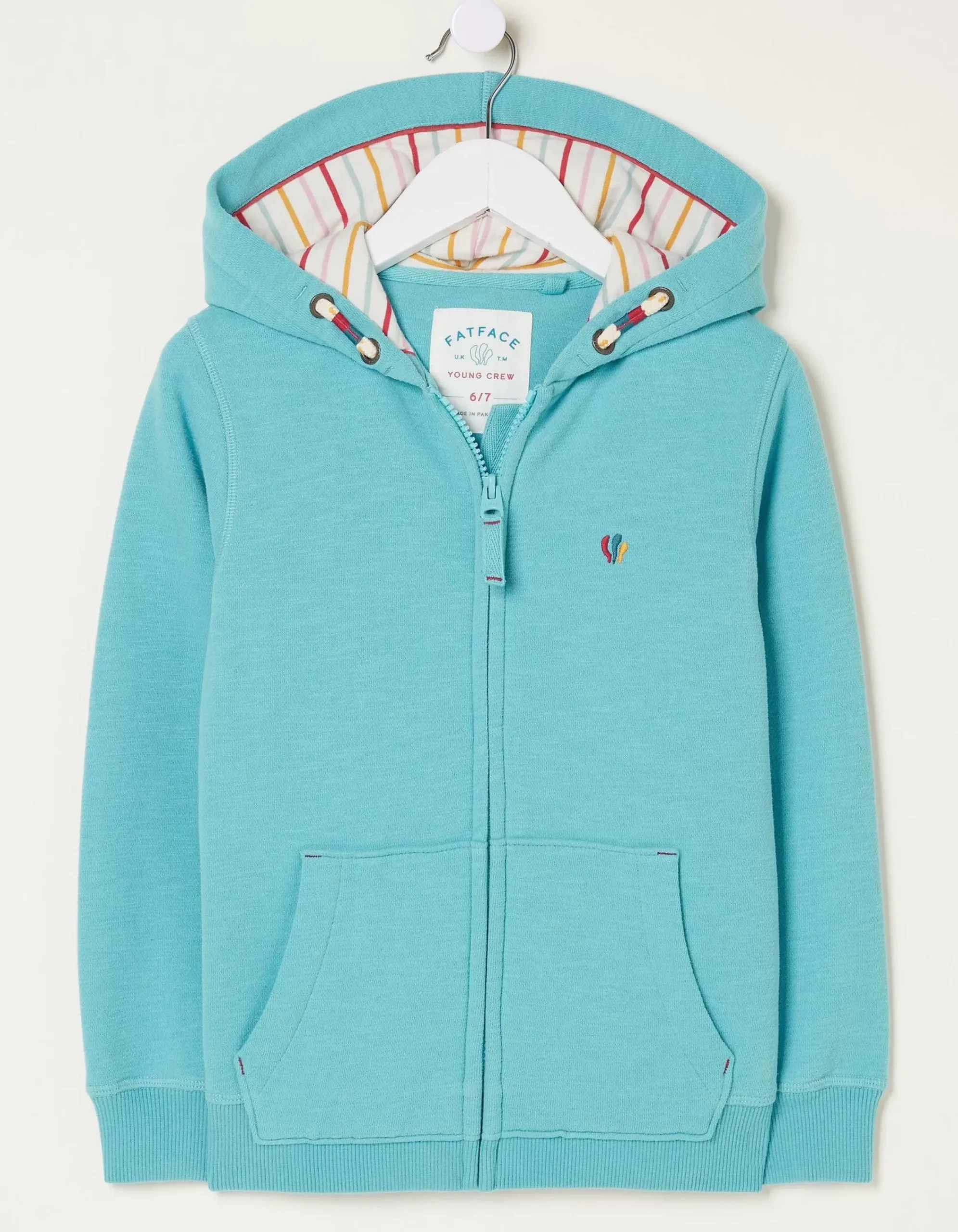 FatFace Flamingo Sweat Zip Through Hoodie Aqua Blue Online
