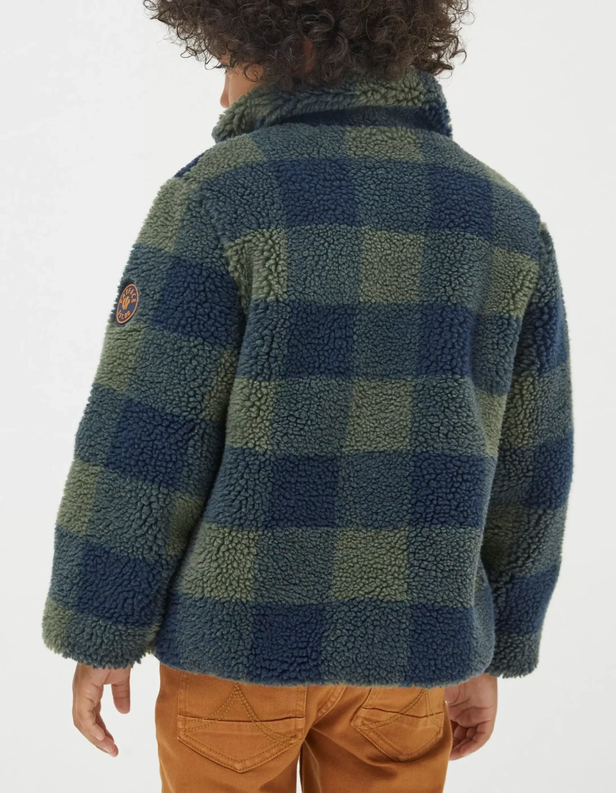 FatFace Fleece Check Jacket Green