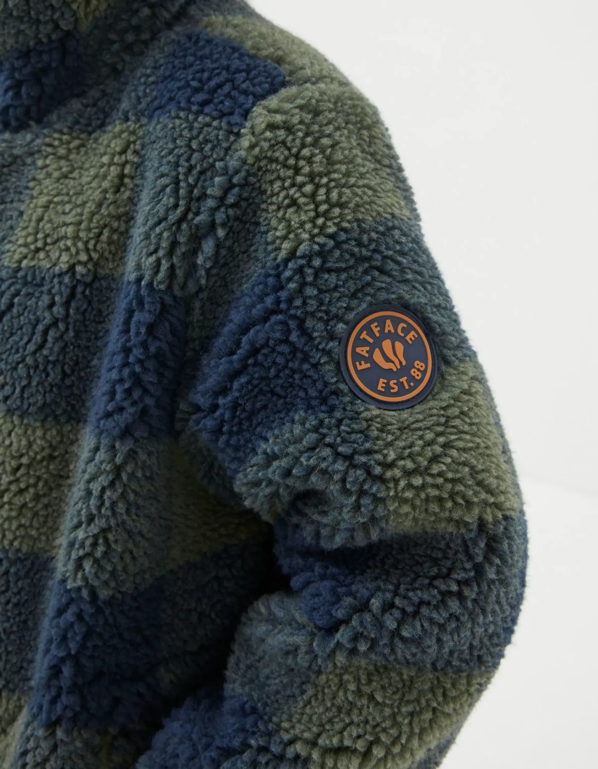 FatFace Fleece Check Jacket Green