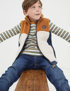 FatFace Fleece Gilet Natural Hot